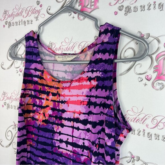 Allison Daley dress tie dye striped multicolor Purple Pink Tie-Dye Midi Dress - Picture 3 of 11